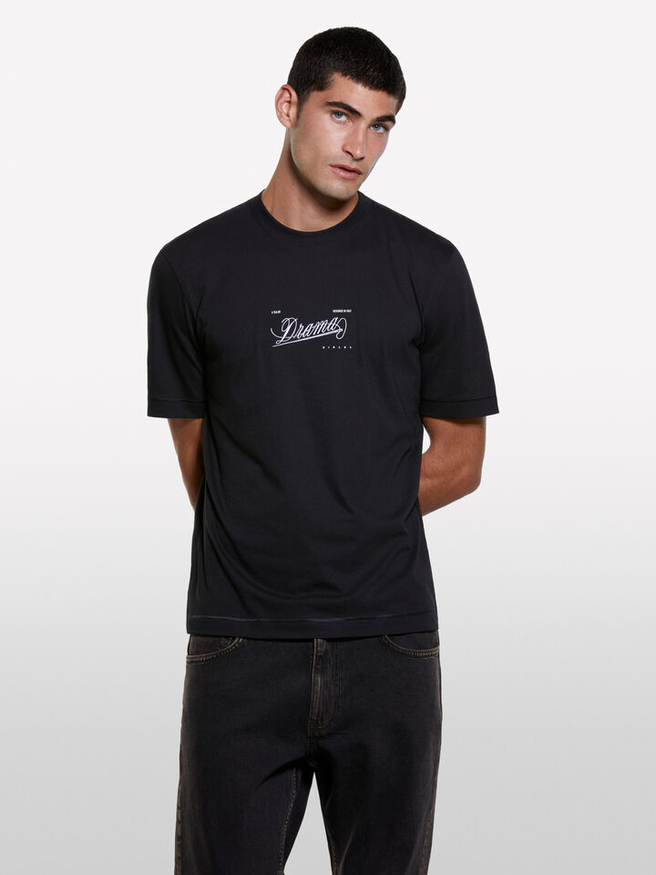 Black t-shirt with print - men's short sleeve t-shirts - Black | Sisley image number 3